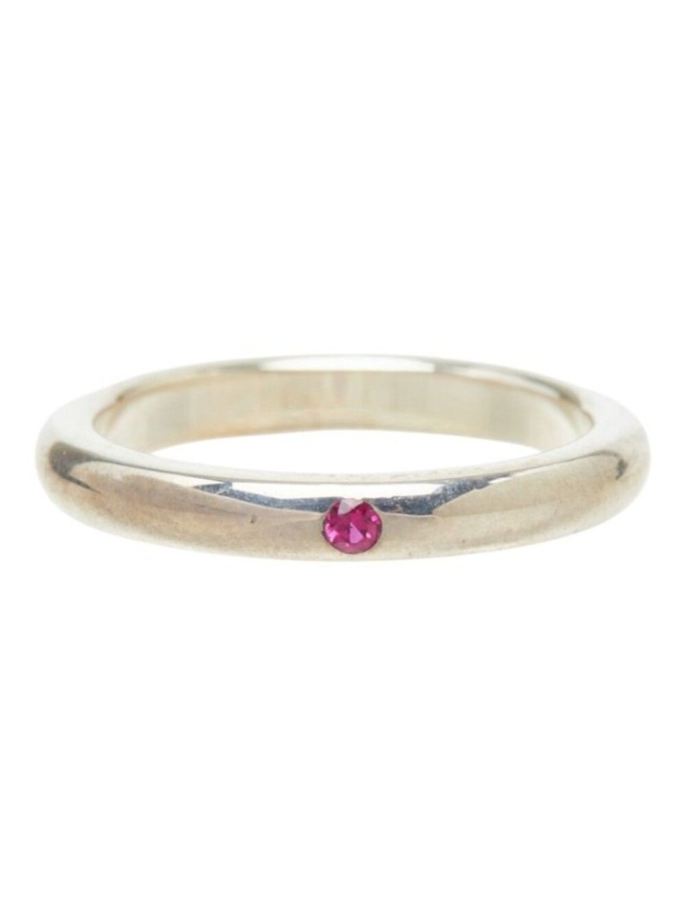 Tiffany & Co Stacking Band Ring 925 Sterling Silver Ruby